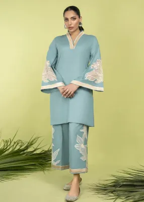 Pakistani Original Sahiba's By Mirza Stitched Cotton 2Pcs _ Ice Blue